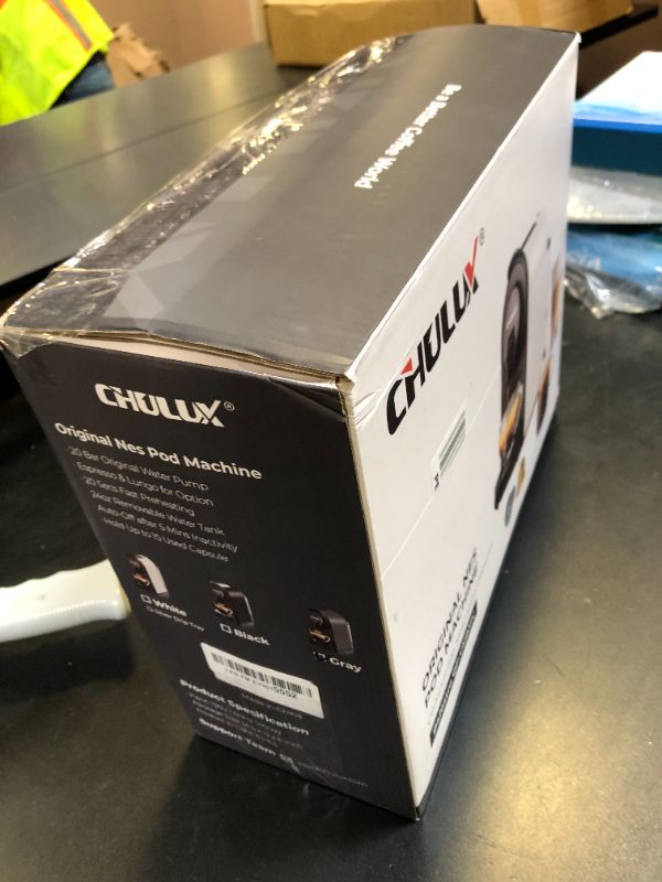 Photo 1 of CHULUX Compact Espresso Machine, 20 Bar Single Serve Coffee Maker, Dual Brew Sizes for Espresso and Lungo, 1400W Rapid Brewing, Mystic Gray (Upgrade Model)