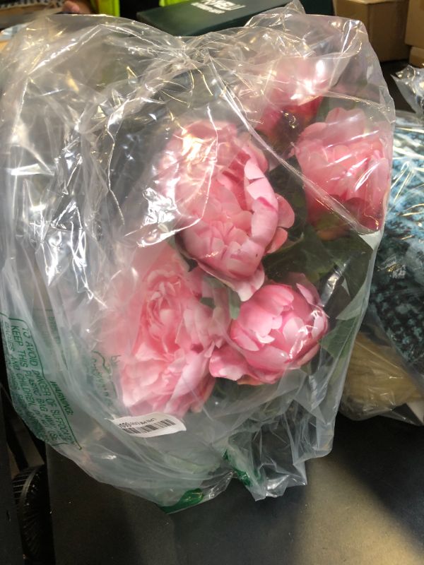 Photo 1 of Hollyone Pink Fake Peonies Artificial Flowers in Pot 16.9" Small Peonies Tree Indoor Outdoor Faux Plants & Flowers Peony Silk Flowers Potted Plant Artificial Peony Floral Arrangement Desk Home Decor