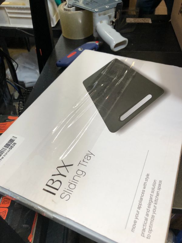 Photo 1 of Ibyx Elegant Sliding Tray for Your Coffee Maker & Heavy Kitchen Appliances - Sturdy, Slides Easily from Under The Cabinet (Black, 9.5”W x 14”D)