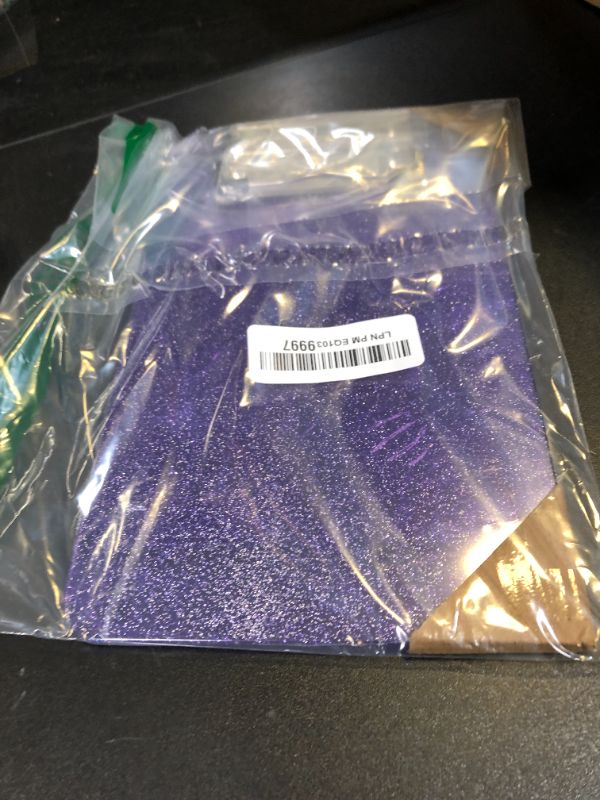 Photo 1 of 2 PCS A5 Size Clipboards,Size 6"x 9"in ClipBoards,Glitter Clipboard with Low Profile Clip,Sparkle Plastic Clipboard, Hanging Clip Board for Office Supplies,Clipboards for Kids Mini Clip Board-Purple