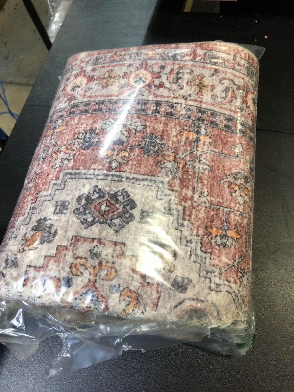 Photo 1 of Lahome Oriental Washable Rug Runners for Hallways, 2x5 Kitchen Runner Rug Non Slip with Rubber Backing Ultra-Thin Vintage Carpet for Bedroom Bathroom, Peach/Orange