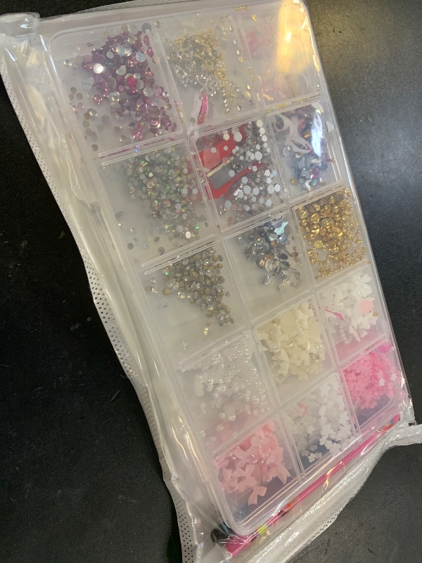 Photo 1 of 10000pcs Nail Charms and Gems:Pink Cute Bow Heart 3D Flower Charms for Junk Cases kit;Gold Chunky Butterfly Charms for Nails Design,nail jewels Diamond Rhinestones for Nails;Beads Pearls for Nails Art