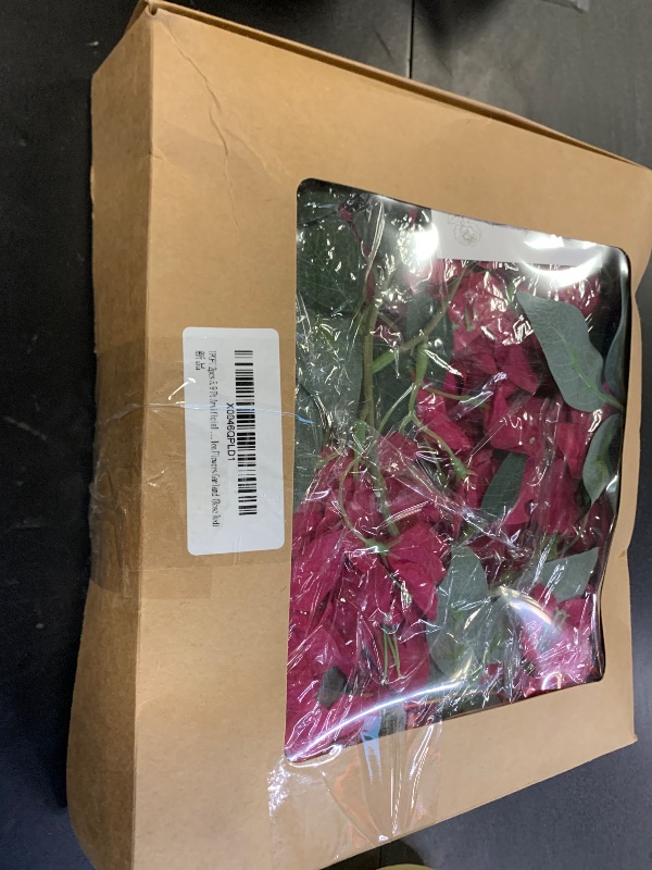 Photo 1 of IPOPU 5.9 Ft Artificial Bougainvillea Flowers Garland 2PCS Fake Silk Bougainvillea Vines Long Plant Faux Bougainvillea Wreaths for Centerpieces Table Runner Wedding Arch Wall Decorations (Deep Pink)
