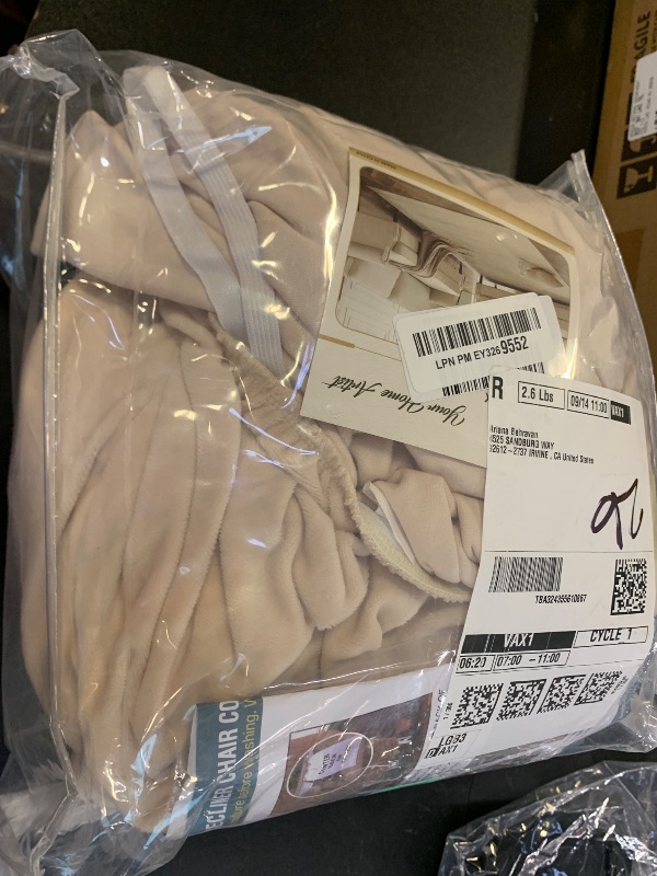 Photo 1 of H.VERSAILTEX Velvet Stretch Recliner Couch Covers 4-Pieces Style Recliner Chair Covers Recliner Cover for Reclining Chair Slipcovers Feature Non Slip Form Fitted Thick Soft Washable, Ivory