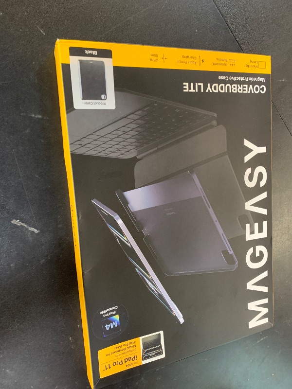 Photo 1 of MAGEASY CoverBuddy Lite for M4 iPad Pro 11" (2024) - iPad Pro Case Compatible with Magic Keyboard for iPad Pro (M4) - Black (1.2)