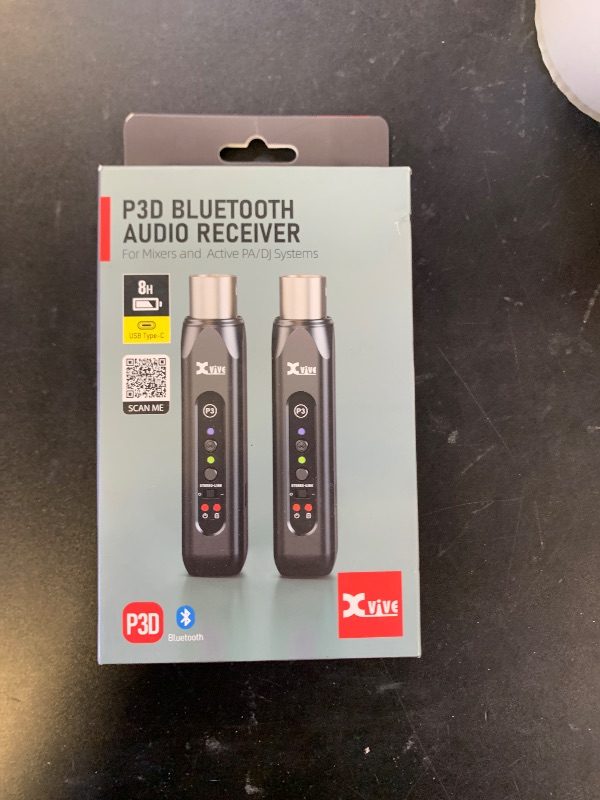 Photo 1 of Xvive P3D XLR Bluetooth Receiver, Stereo Sound Bluetooth Adapter for Speakers, PA Systems, Mixers, DJ Equipment