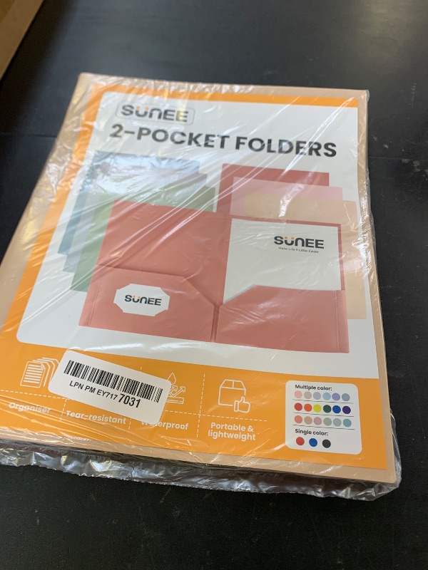 Photo 1 of SUNEE Folders with Pockets (6 Pack, Vintage Colors), Plastic Folders with Pocket, Poly Folder for Documents Letter Size, 2 Pocket Folder for Kids, Home, School, Office