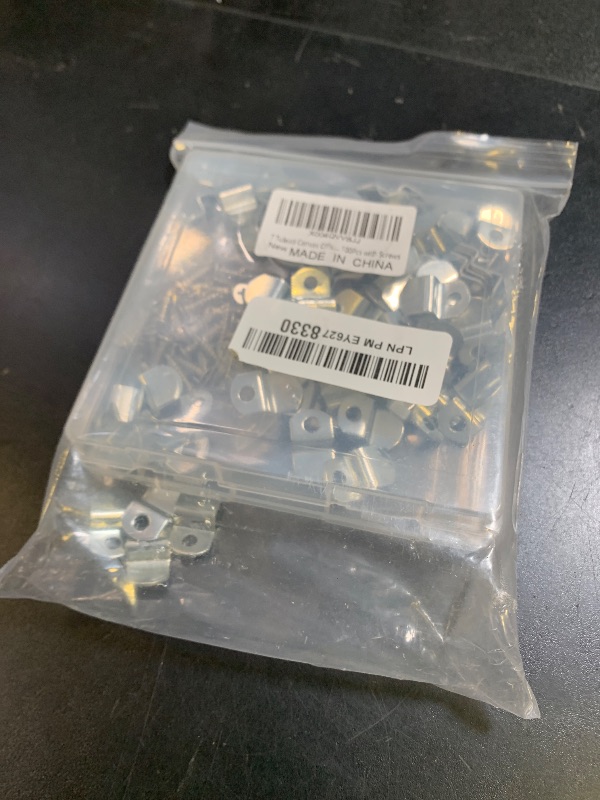 Photo 1 of T Tulead Canvas Offset Clips Iron Picture Frame Clip Z Clamps Black 1/4 Inch, 100Pcs with Screws