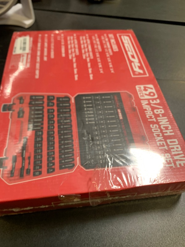 Photo 1 of 3/8" Drive Impact Socket Set - 49-Piece SAE (5/16 to 3/4 inch) and Metric (8-22mm) Sizes with Extension Bars and Universal Joint Standard & Deep CR-V Material for High Durability Impact Wrench
