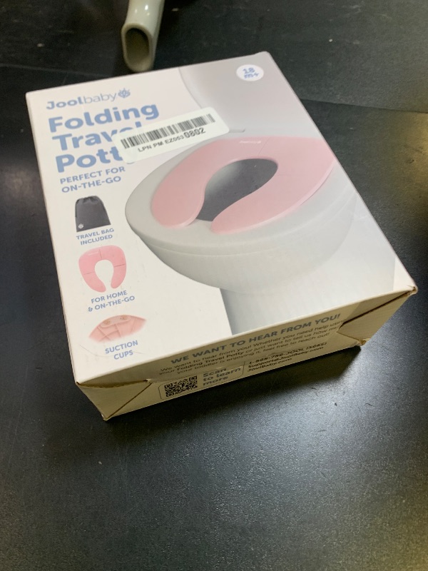 Photo 1 of Jool Baby Folding Travel Potty Training Seat for Toddlers, Fits Round & Oval Toilets, Non-Slip Suction Cups, Includes Free Travel Bag (Pink)