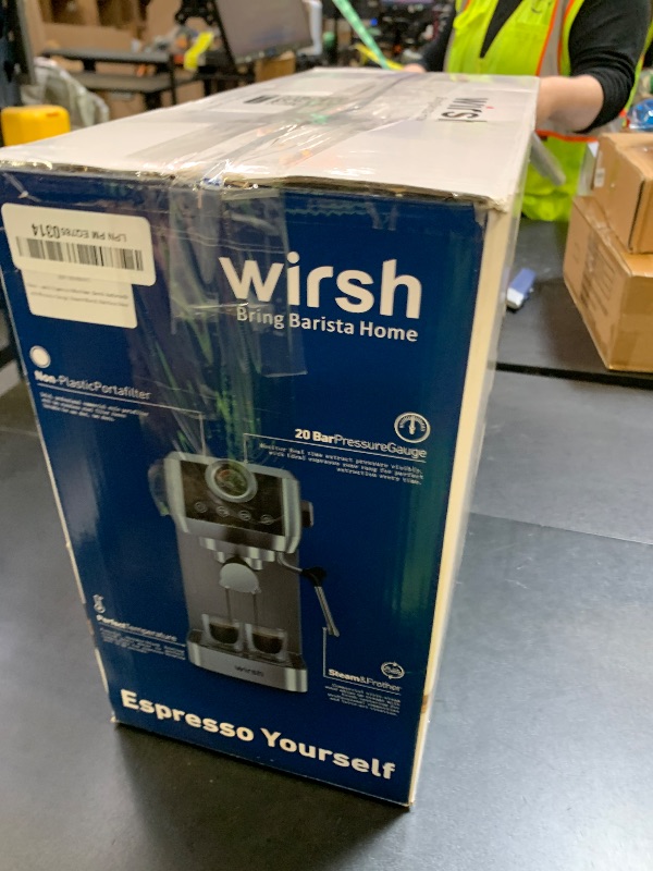 Photo 1 of wirsh Espresso Machine, 20 Bar Semi-Automatic Espresso Maker with Pressure Gauge, Steam Wand, Stainless Steel Expresso Coffee Machine for Espresso/Latte/Cappuccino, Touch Screen,Home Barista Plus