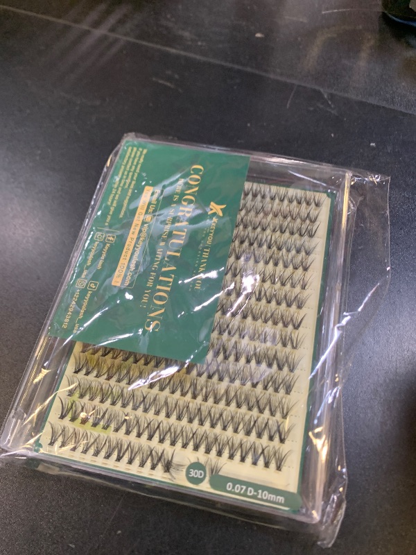 Photo 1 of Lash Clusters 300pcs Individual Lashes 30D 0.07D Curl 10mm DIY Eyelash Extension KEYYOU Large Tray Volume Soft&Natural Cluster Lashes(30D-0.07D,10?
