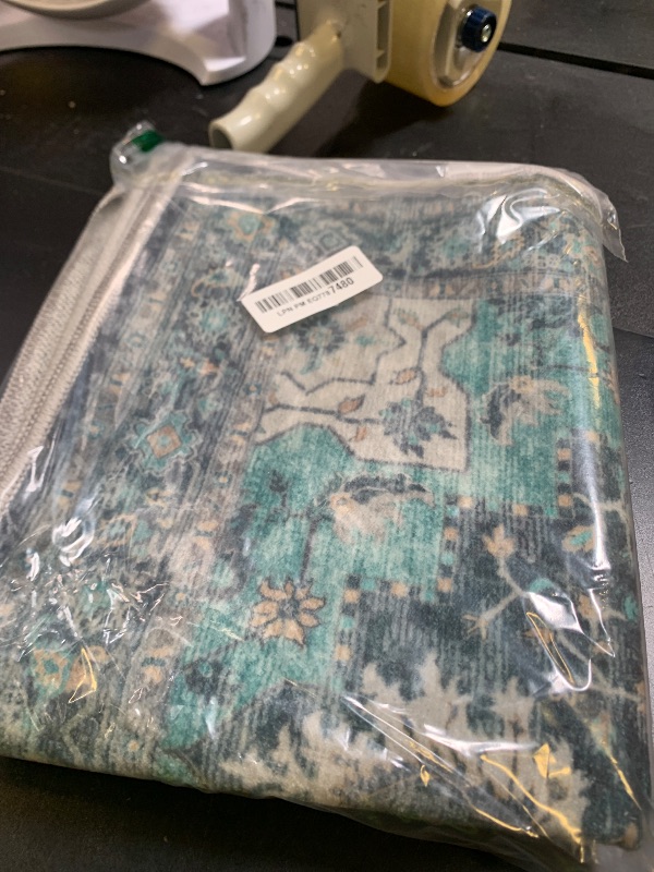 Photo 1 of GENIMO 2x5 Runner Rugs for Hallway, Machine Washable Non Slip Vintage Rugs, Low Pile Lightweight Soft Print Rug for enrtyway, Corridor, Home Office, Kitchen, Dark Green