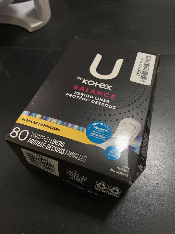 Photo 1 of U by Kotex Balance Wrapped Panty Liners, Regular Length, 80 Count (Packaging May Vary)