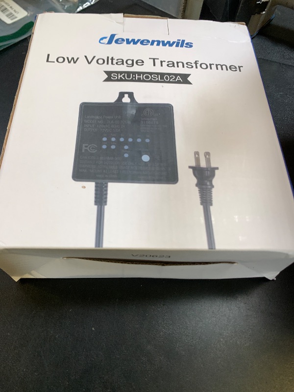 Photo 1 of DEWENWILS 60W 120V AC to 12V DC Outdoor Low Voltage Transformer with Timer and Photocell Light Sensor, Weatherproof, Specially for LED Landscape Lighting, Spotlight, Pathway Light, ETL Listed