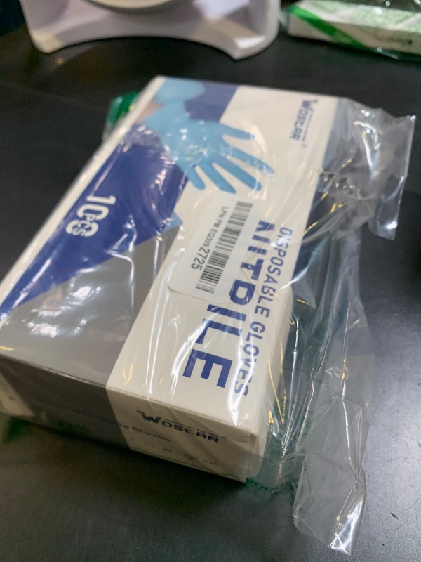 Photo 1 of Wostar Disposable Gloves Large Powder & Latex Free 4mil 100 Pcs Exam Disposable Nitrile Non-Sterile Gloves