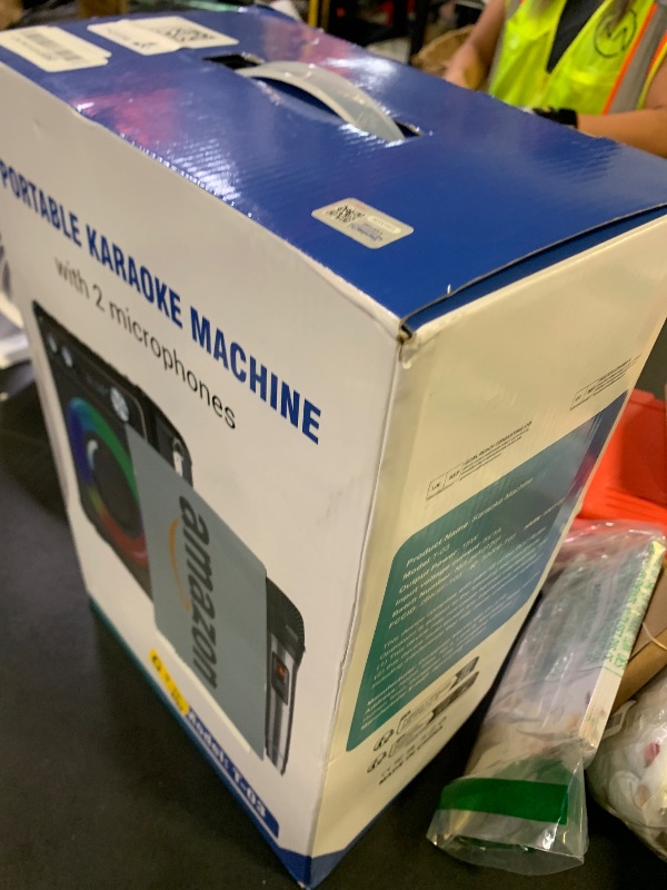 Photo 1 of VOSOCO Karaoke Machine, Portable Bluetooth Karaoke Speaker with 2 Wireless Microphones, PA System for Adults Kids with LED Lights, Supports FM/AUX/USB/TF for Home Party