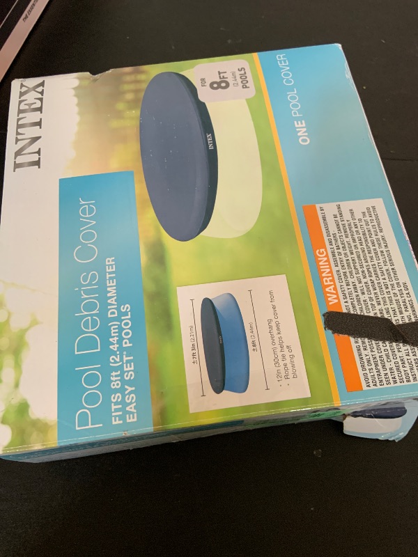 Photo 1 of Intex Easy Set Pool Cover - 8 FT for Easy Set Inflatable Pools - 28020E Pool Cover - Includes Rope Tie, Drain Holes, Snug Fit to Protect Water from Bugs, Scum, and Evaporation