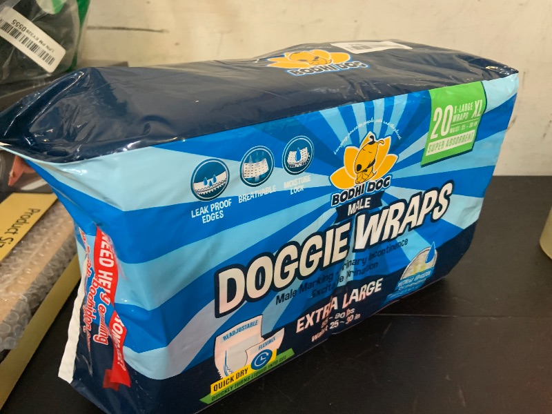 Photo 1 of Bodhi Dog Disposable Male Dog Diapers - Super Absorbent, Leak-Proof Pee Wraps - Adjustable Fit, Comfortable Design, Advanced Moisture Control, and Wetness Indicator - Extra Large (20 Count)