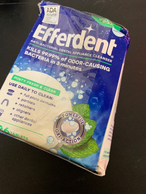 Photo 1 of Efferdent Retainer Cleaning Tablets, Denture Cleaning Tablets for Dental Appliances, Minty Fresh & Clean, 126 Count