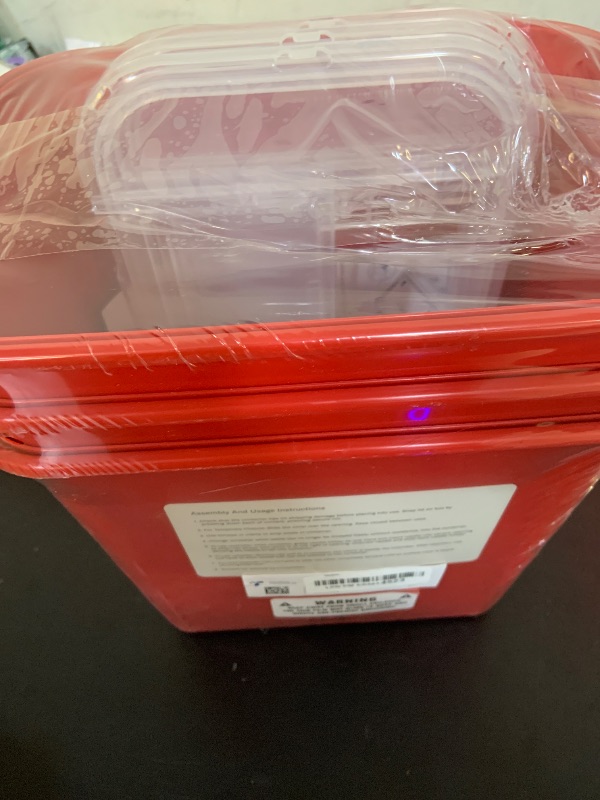 Photo 1 of Alcedo Sharps Container for Home Use 2 Gallon (3-Pack), Biohazard Needle and Syringe Disposal, Professional Medical Grade