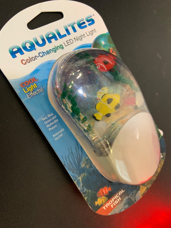 Photo 1 of Lights By Night Tropical Aqualites LED Night, Plug-in, Color Changing, Light Sensing, Auto On/Off, for Kids, Under the sea, Fish, Bedroom, Bathroom, Playroom, 10908