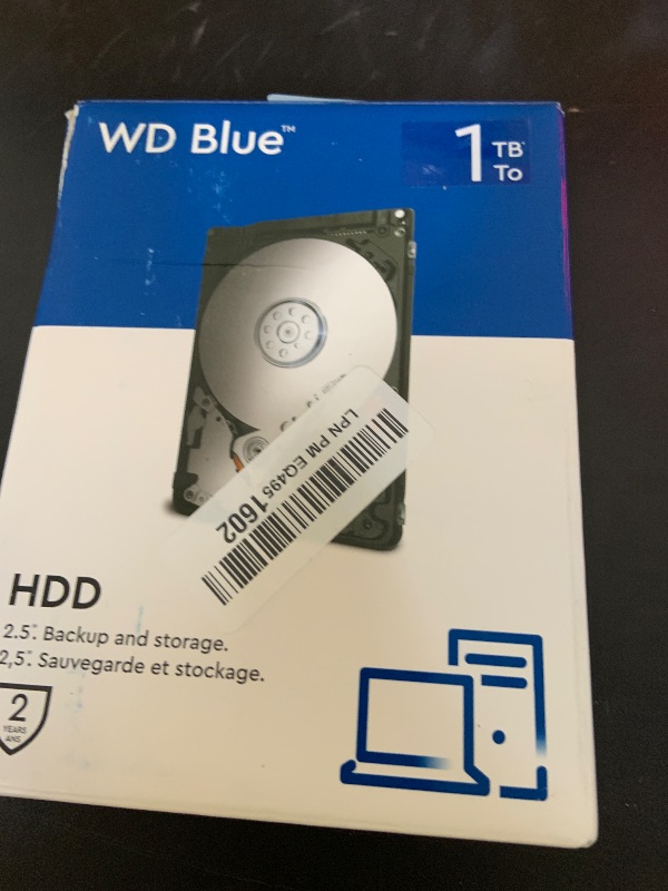 Photo 1 of Western Digital 1TB WD Blue Mobile Hard Drive HDD - 5400 RPM, SATA 6 Gb/s, 128 MB Cache, 2.5" - WD10SPZX