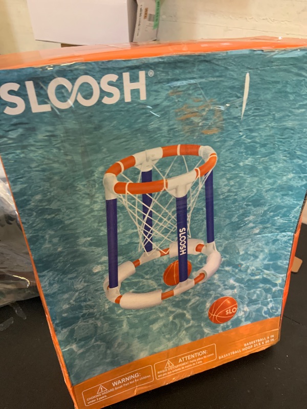 Photo 1 of Sloosh Pool Basketball Hoop Toys, Floating Basketball Pool Game, Swimming Floats Toys with Balls Pump, Summer Outdoor Water Play Toy for Kids and Adults (Blue Orange)
