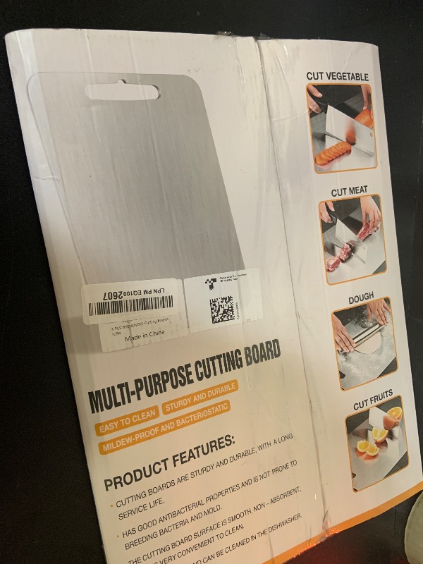 Photo 1 of Titanium Cutting Boards for Kitchen [Set of 3], Double Sided Pure Titanium Cutting Board | Easy to Clean | Dishwasher Safe | Food-Grade Raw & Cooked Foods or Outdoor Camping Chopping Board