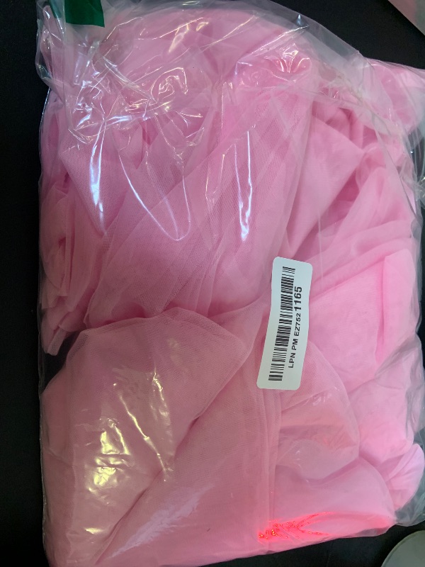 Photo 1 of 10ft x 10ft Pink Tulle Photo Backdrop Curtain with Lights String for Parties Wedding Sheer Baby Pink Curtain Backdrop for Birthday Party Baby Shower Photo Booth Photography Background Decorations
