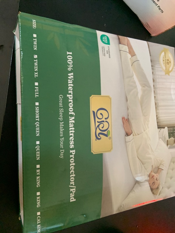 Photo 1 of GRT Twin XL Mattress Protector Waterproof, Rayon from Bamboo, Cooling Quilted Fitted Mattress Pad, Noiseless Waterproof Mattress Cover, fits up to 18" Deep, Dust Proof White