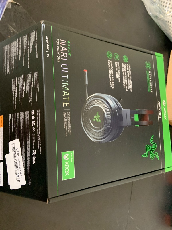 Photo 1 of Razer Nari Ultimate Wireless 7.1 Surround Sound Gaming Headset: HyperSense Haptic Feedback - Auto-Adjust Headband - Retractable Mic – for Xbox Series X & S, Xbox One - Black/Green