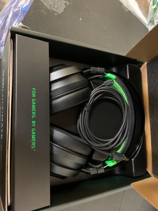 Photo 1 of Razer Nari Ultimate Wireless 7.1 Surround Sound Gaming Headset: HyperSense Haptic Feedback - Auto-Adjust Headband - Retractable Mic – for Xbox Series X & S, Xbox One - Black/Green