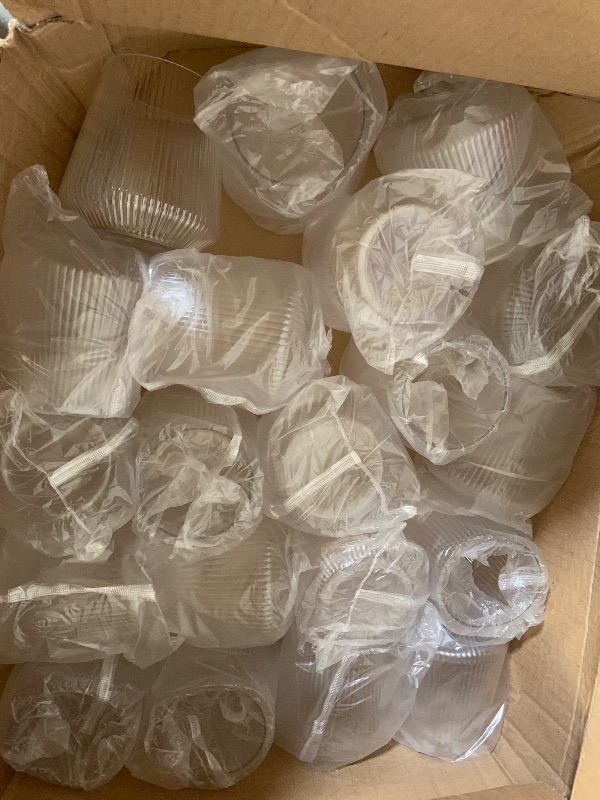 Photo 1 of   Origami Ripple Unbreakable Stemless Plastic Wine Champagne Whiskey Glasses Elegant Durable Disposable Indoor Outdoor Ideal for Home, Office, Bars, Wedding, Ribbed 12 Ounce Cups (Clear)