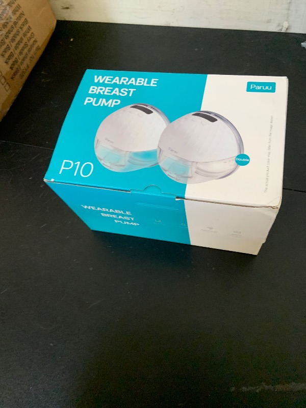 Photo 1 of Paruu P10 Hands Free Breast Pump Wearable, 338mmHg Strong Suction, Low Noise, 4 Modes & 9 Levels, Electric Breast Pump Portable, Smart Display, 19/21/24/28mm Insert/Flange, 2 Pack (White)