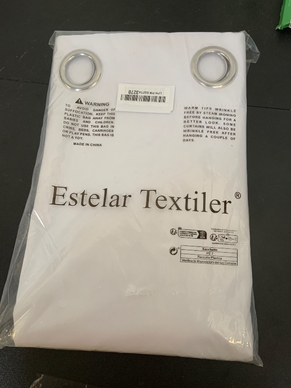 Photo 1 of Estelar Textiler White 100% Blackout Curtains 63 Inch Length 2 Panels for Bedroom,Thermal Insulated Complete Light Blocking Grommet Curtains for Living Room, Energy Saving Drapes for Nursery,52Wx63L