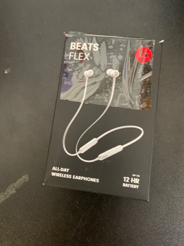 Photo 1 of Beats Flex Wireless Earbuds - Apple W1 Headphone Chip, Magnetic Earphones, Class 1 Bluetooth, 12 Hours of Listening Time, Built-in Microphone - Smoke Gray