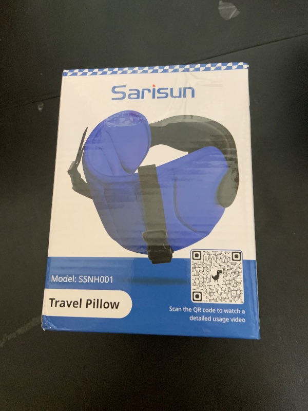 Photo 1 of SARISUN Travel Pillow for Airplanes, Airplane Pillow for Long Flight, Neck Pillow with Eye Mask for Sleeping, Portable Travel Pillow for Car Road Trip Headrest, Stop Bobblehead, Grey