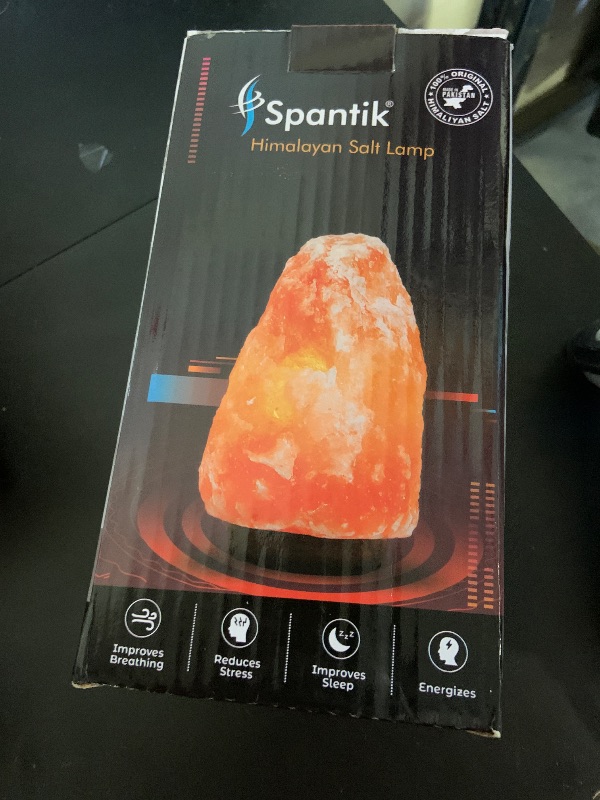 Photo 1 of 7 Inch Himalayan Salt Lamp with Dimmer Cord - Night Light Natural Crystal Rock Classic Wood Base Authentic from Pakistan