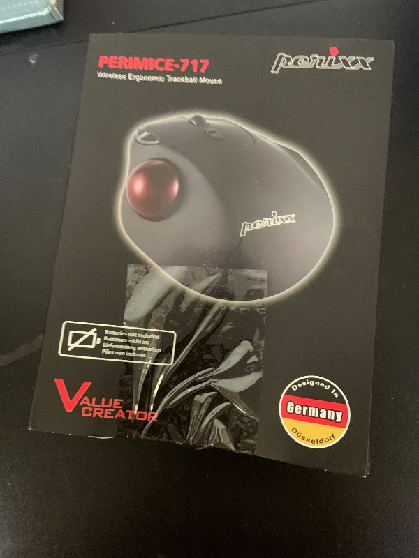 Photo 1 of Perixx11568 Perimice-717 Wireless Trackball Mouse, Build-in 1.34 Inch Trackball with Pointing Feature, 5 Programmable Buttons, 2 DPI Level, Black