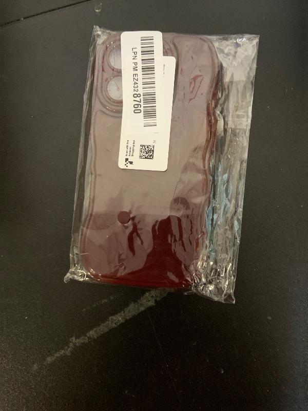 Photo 1 of FABSPARK Phone Case for iPhone 16 Pro Case,Simple Wave Design Wavy Frame Soft Silicone Aesthetic for iPhone 16 Pro,Wine Red