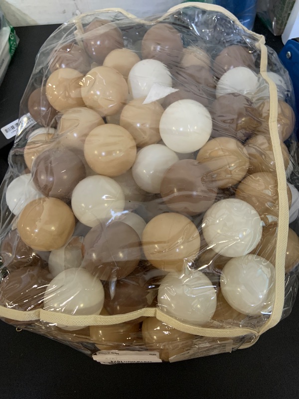 Photo 1 of MoonxHome Ball Pit Balls for Toddlers, BPA Free Crush Proof Plastic Toy Balls for Ball Pit, Children's Pool Water Toys, Ideal Gift for Christmas Balls for Play Tent 2.15" Pack of 100 Mocha Tricolor