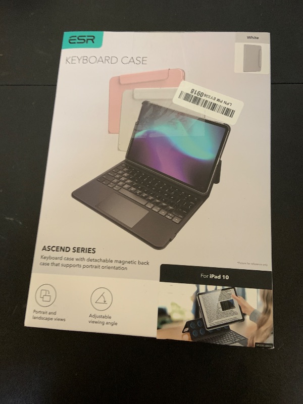 Photo 1 of ESR iPad 11th(A16, 2025)/10th Gen Case with Keyboard, Keyboard Case with Trackpad, Magnetic Detachable Keyboard with Backlit Keys, Fully Adjustable Portrait/Landscape Stand, Ascend Series, White
