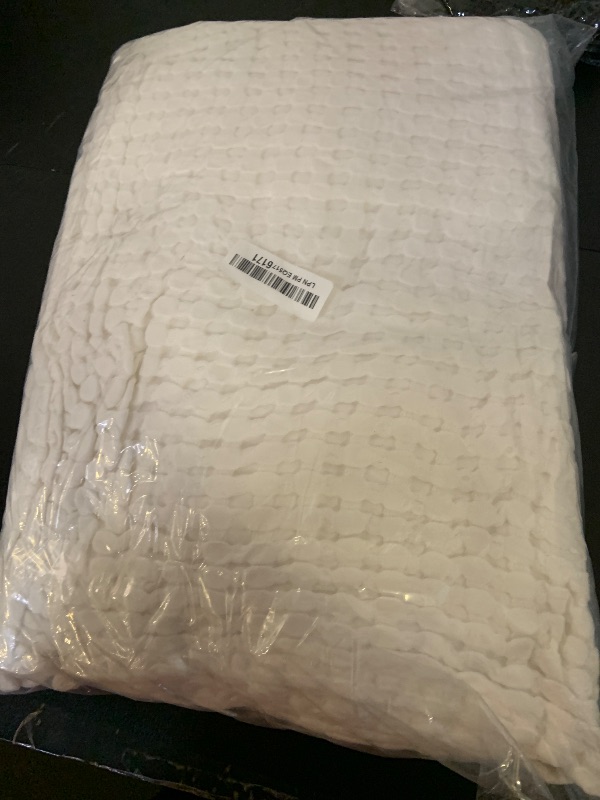 Photo 1 of Bedsure Cooling Cotton Waffle King Size Blanket - Lightweight Breathable Summer Blanket of Rayon Derived from Bamboo for Hot Sleepers, Luxury Throws for Bed, Couch and Sofa, Ivory, 104x90 Inches