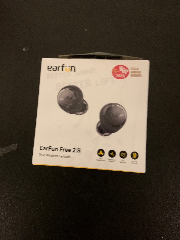 Photo 1 of EarFun Free 2S Wireless Earbuds, [Upgraded Version] Bluetooth Earbuds with Deep Bass, 4 Mics for Clear Call, Customizable EQ App, IPX7 Waterproof in-Ear Headphones, 30H Playtime, Wireless Charging