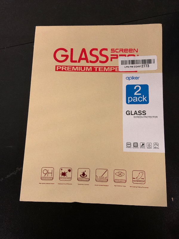 Photo 1 of apiker 2 Pack Screen Protector for iPad 9th 8th 7th Generation 10.2 Inch, Tempered Glass Film for iPad 9 8 7 (2021/2020/2019), Case Friendly, Apple Pencil Compatible, High Response