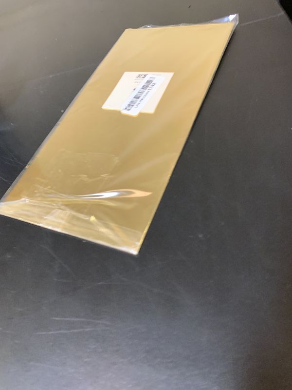 Photo 1 of Tandefio 2 Pcs Brass Sheet 12" x 6", 14 Gauge(0.06") Thickness Brass Plates Metal Film Attached Brass Plates for DIY Handicrafts Jewelry Model Crafts Repairs Electrical