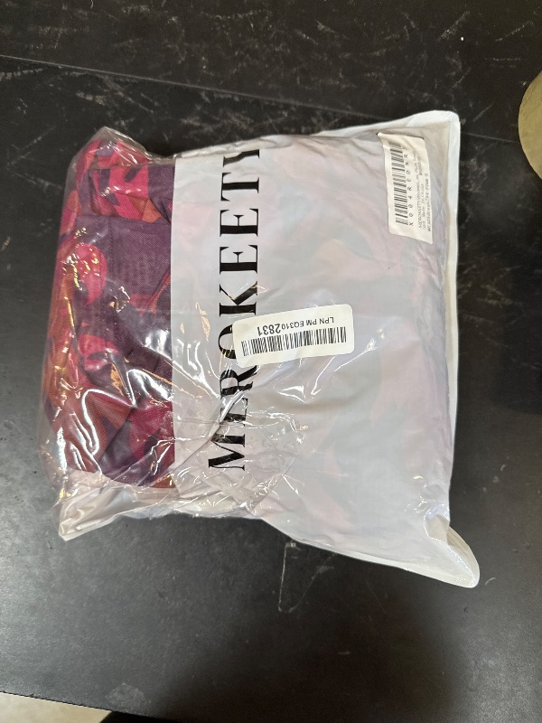 Photo 1 of MEROKEETY Women's Long Sleeve Fall Wedding Guest Dress 2025 Crewneck Floral Flowy Mesh Cocktail Maxi Dresses, Plum, Small