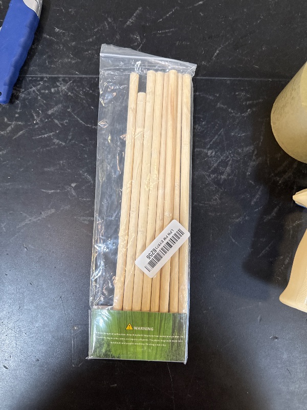 Photo 1 of HOPELF 10PCS Bamboo Dowel Rods - 3/8 x 12 Inch - Wooden Sticks for Crafts, DIY Projects