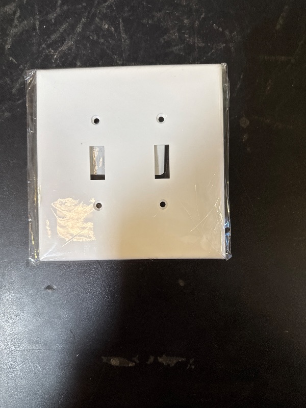 Photo 1 of ENERLITES Jumbo Double Toggle Switch Cover, Large Two Gang Light Switch Wall Plate, Gloss Finish, Oversized 2-Gang 5.5" x 5.5", Unbreakable Polycarbonate Thermoplastic, UL Listed, 8812O-W, White